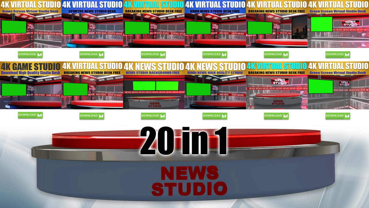 Download News Studio Desk TV Set, Sports News, Urdu News, Hindi News