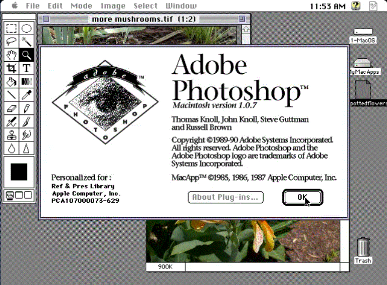 PHOTOSHOP 1.0 FOR MAC (1990)