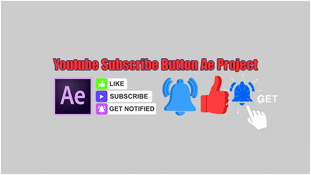 Subscribe button and bell icon animation templates for youtube - BunerTV